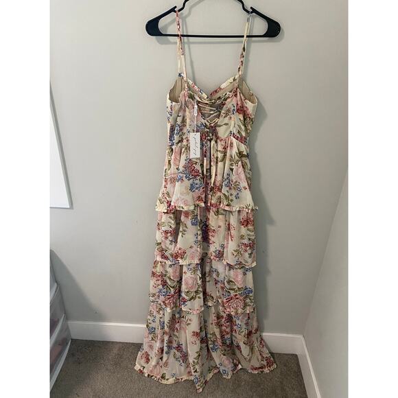 New Petal + Pup Mito Tiered Maxi Lace Dress, Size Small - Picture 3 of 3